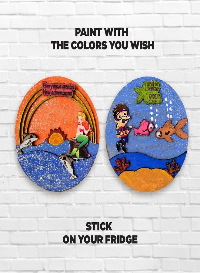 Creste Aqua Fridge Magnet Making Kit | Art and Craft Kit for Kids, Fun Activity Toys for Kids, DIY Mosaic Art Kit | Creative Toys for Kids Ages 4+ Aqua Theme (Set of 2 Magnets in 1 Pack) - Image 5